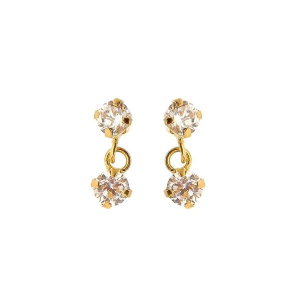 Imagem de Brinco Ouro 18k pedras 2,5mm - 1500006 