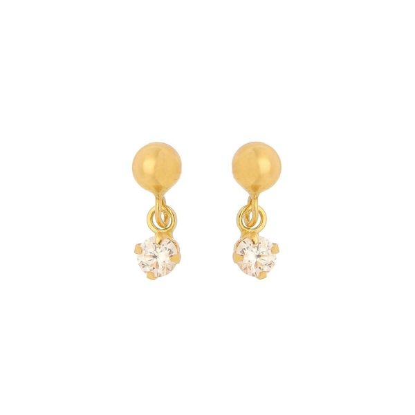 Imagem de Brinco Ouro 18k bola e pedra - 1500008