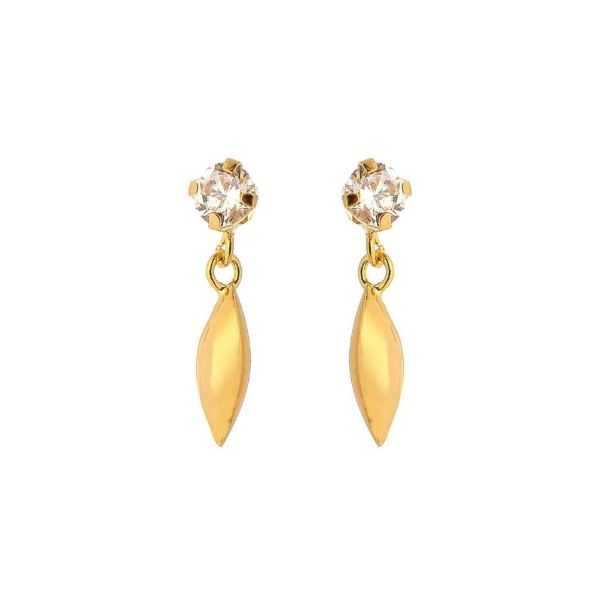 Imagem de Brinco Ouro 18k pedra e arroz - 1500010