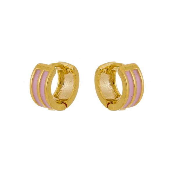 Imagem de Brinco argola click resinado rosa; 1cm - 0524816