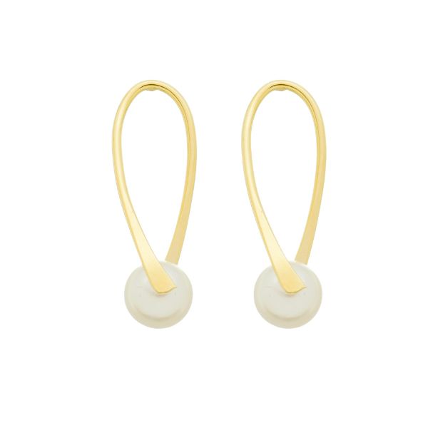 Imagem de Brinco pêndulo pérola 8mm - 0527638 - 