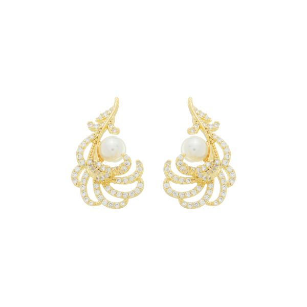 Imagem de Brinco zircônia com pérola 5mm - 0527676