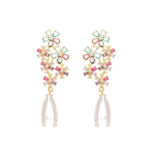 Imagem de Brinco gota zircônia rosa - 0527773 