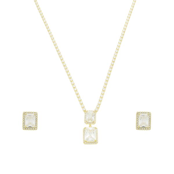 Imagem de Conjunto pedra retângulo zircônia - 1101371 