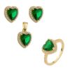 Imagem de Conjunto coração zircônia verde esmeralda - 1101403