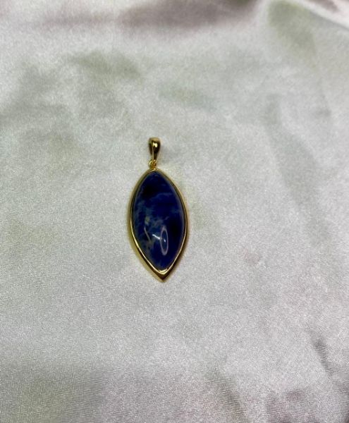 Imagem de Pingente pedra oval azul natural  - 0204441