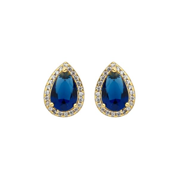 Imagem de Brinco gota zircônia azul safira - 0526791
