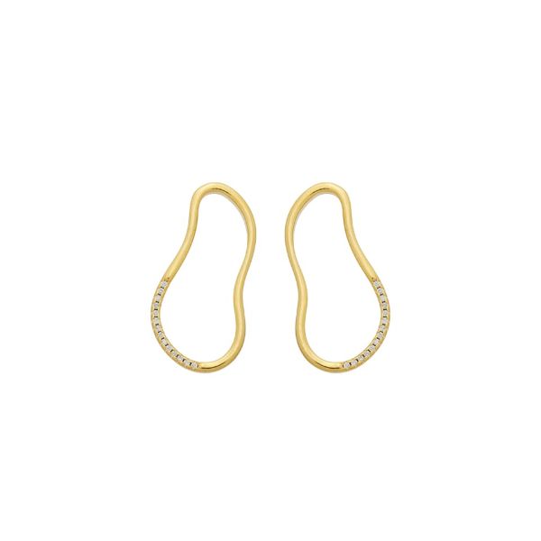 Imagem de Brinco orgânico oval vazado zircônia - 0528232