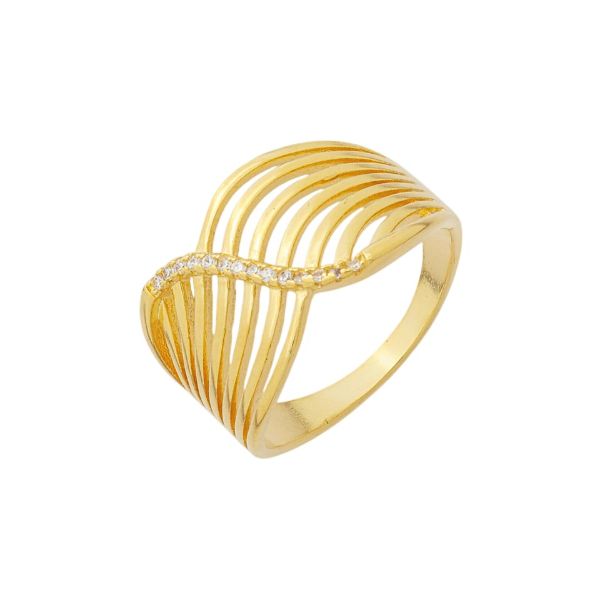 Imagem de Anel fios entrelaçados zircônia  - 0108036