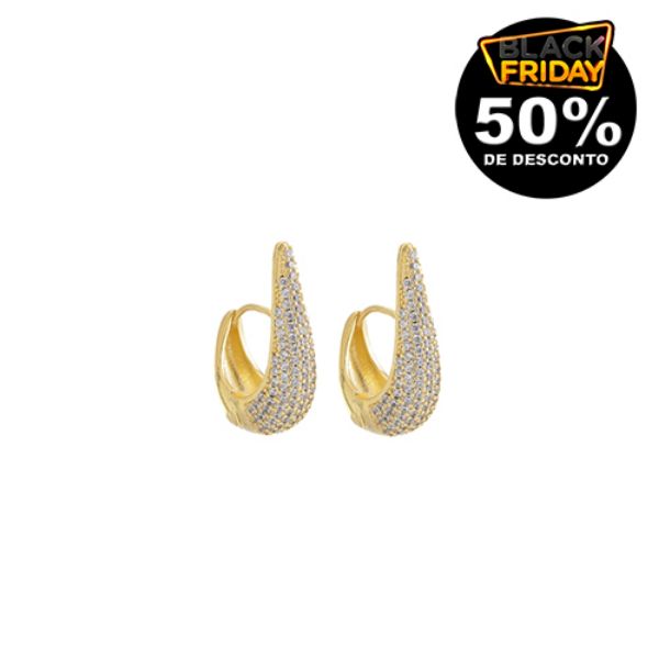 Imagem de Brinco argola cravejada zircônia; 2,0cm - 0526872 -  